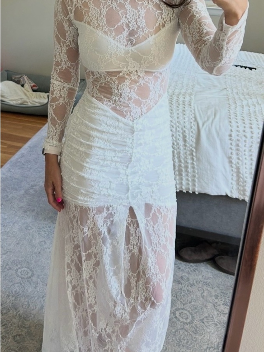 Nightcap White Lace Drop-Waist Maxi Dress - Picture 4 of 4